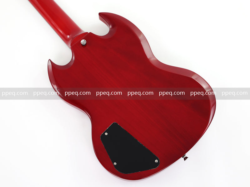 Gloss Cherry Red 4-String SG-Style Electric Bass Guitar (LYM-588)