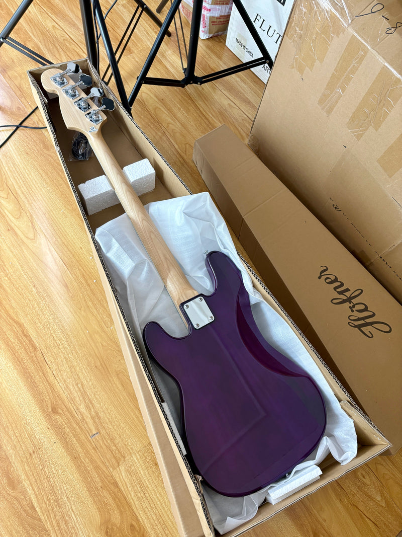 Gloss Dark Purple 4-String PB-Style Electric Bass Guitar (HY-2551)