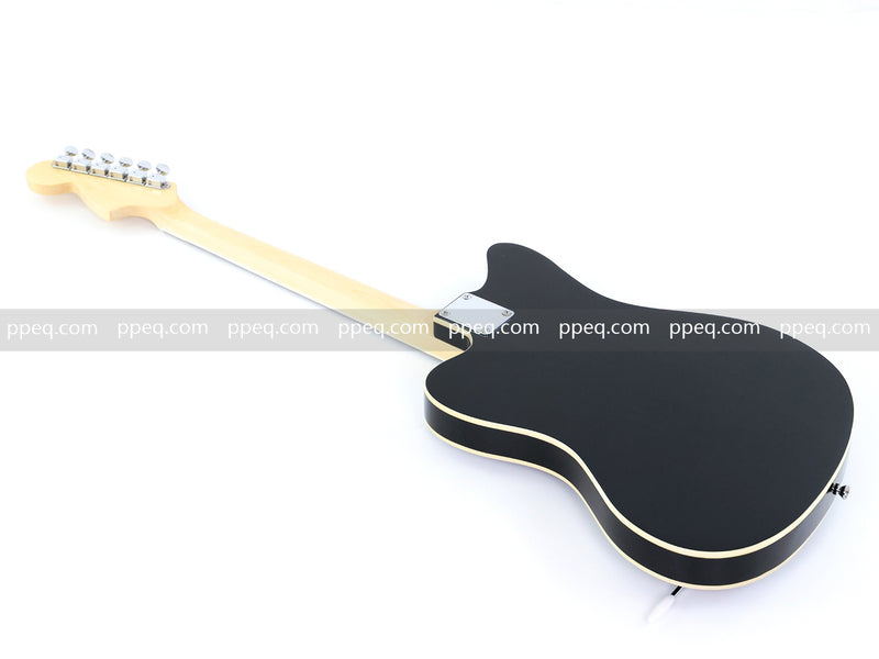 Jaguar Style Semi-Hollow Body Electric Guitar with Gloss Black Finish (GKS-015, No Logo)