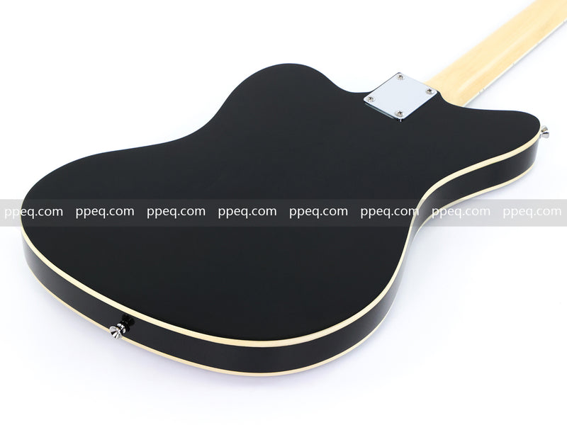 Jaguar Style Semi-Hollow Body Electric Guitar with Gloss Black Finish (GKS-015, No Logo)