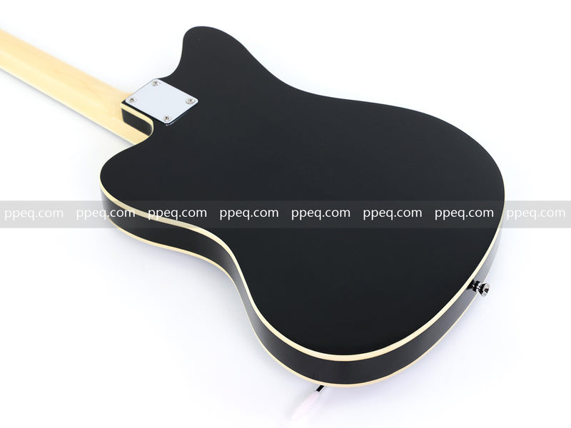 Jaguar Style Semi-Hollow Body Electric Guitar with Gloss Black Finish (GKS-015, No Logo)