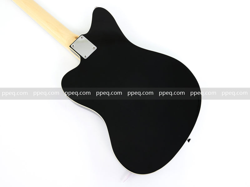 Jaguar Style Semi-Hollow Body Electric Guitar with Gloss Black Finish (GKS-015, No Logo)