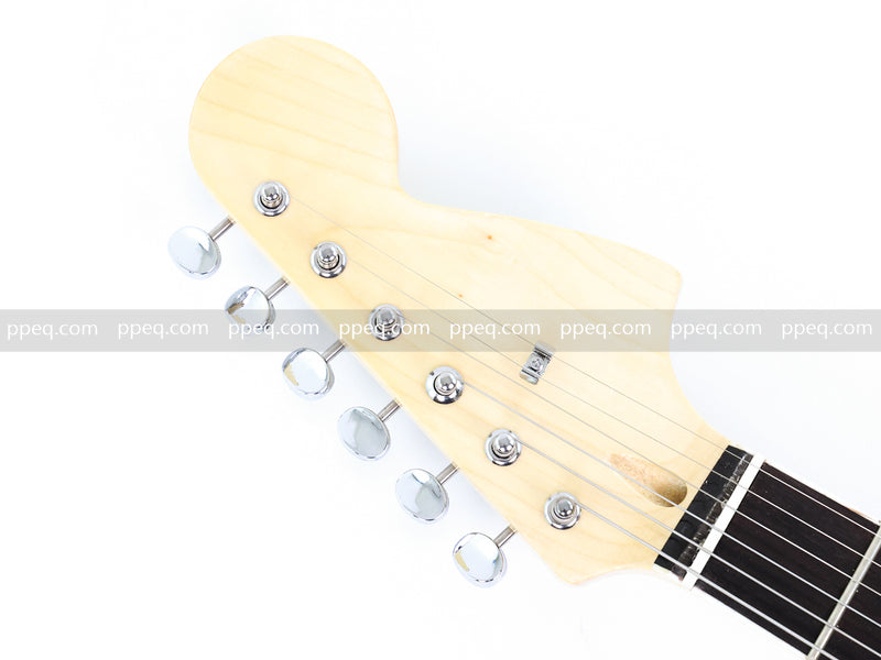 Jaguar Style Semi-Hollow Body Electric Guitar with Gloss Black Finish (GKS-015, No Logo)