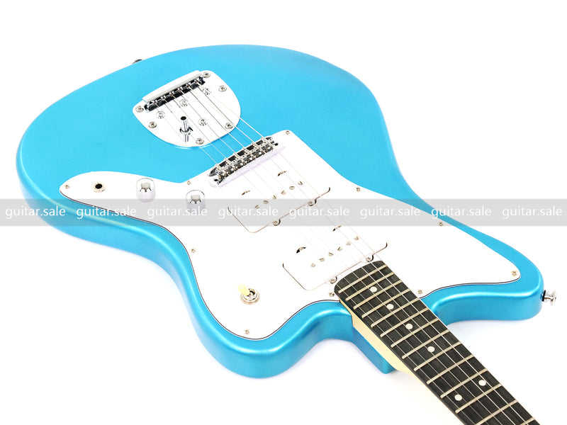 Jaguar Style Electric Guitar with Gloss Metallic Blue Finish (GKS-155)