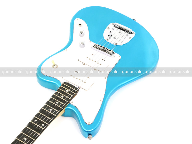 Jaguar Style Electric Guitar with Gloss Metallic Blue Finish (GKS-155)