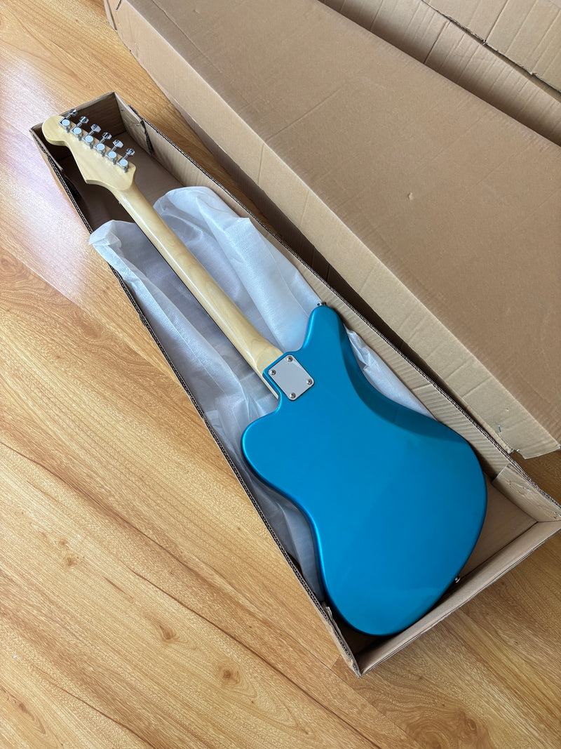 Jaguar Style Electric Guitar with Gloss Metallic Blue Finish (GKS-155)