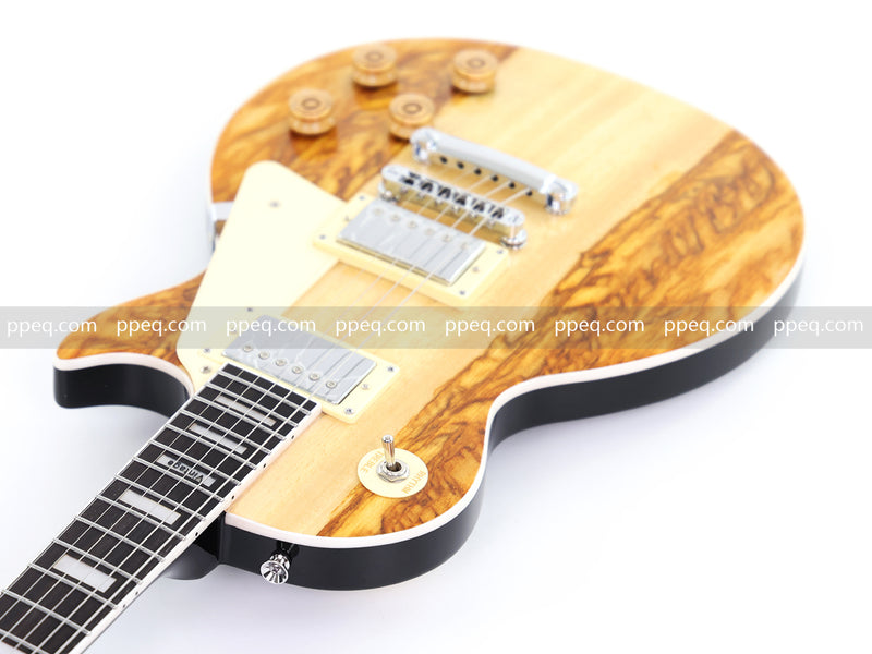 LP Standard Style Ultra-thin Body Electric Guitar with AAA Burl Maple Veneer Top (HY-2569)