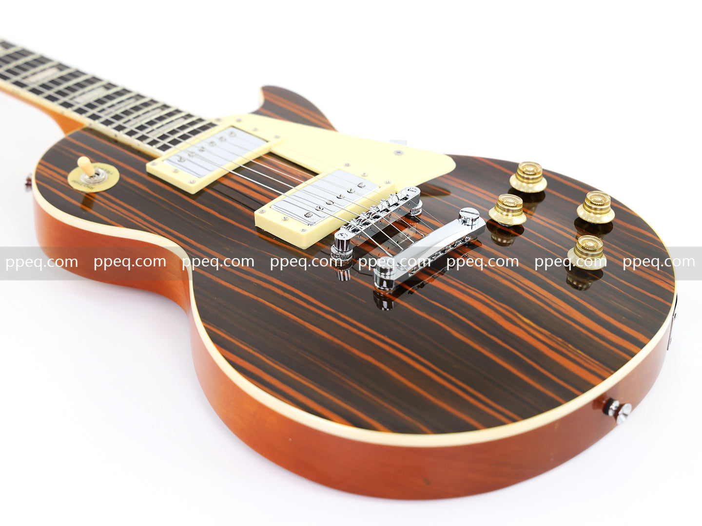 LP Standard Style Electric Guitar with Zebrawood Maple Veneer (YMZ