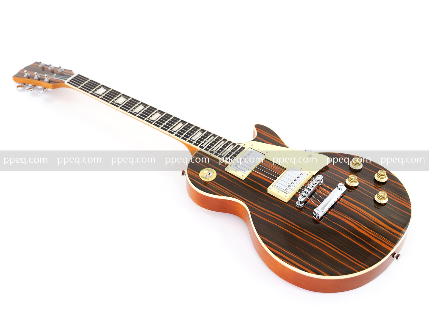 LP Standard Style Electric Guitar with Zebrawood Maple Veneer (YMZ