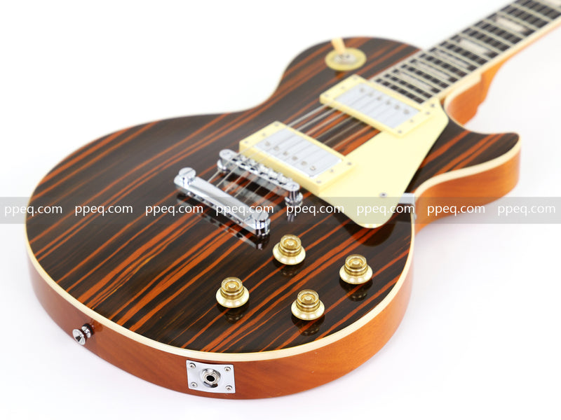 LP Standard Style Electric Guitar with Zebrawood Maple Veneer (YMZ-087)