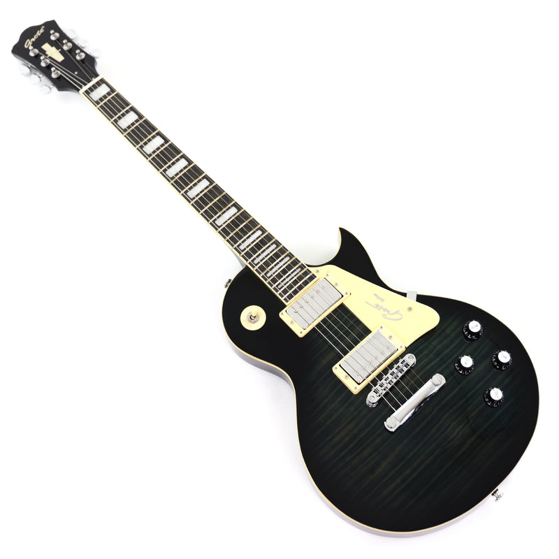 LP Style Electric Guitar with Modern Headstock & Black Gloss Finish (YMZ-270)
