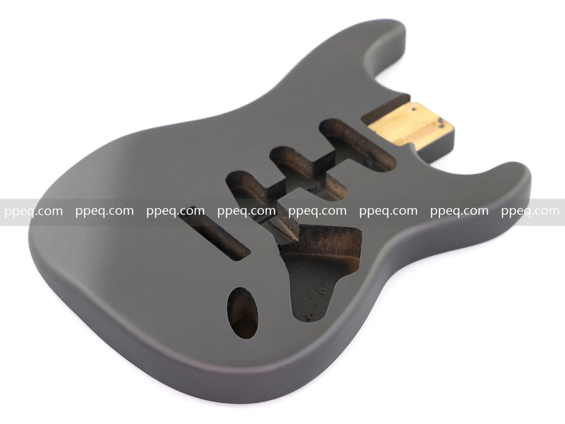 Lightweight Paulownia ST-Style Guitar Kit Body with Matte Charcoal Gray Finish (STB-101)