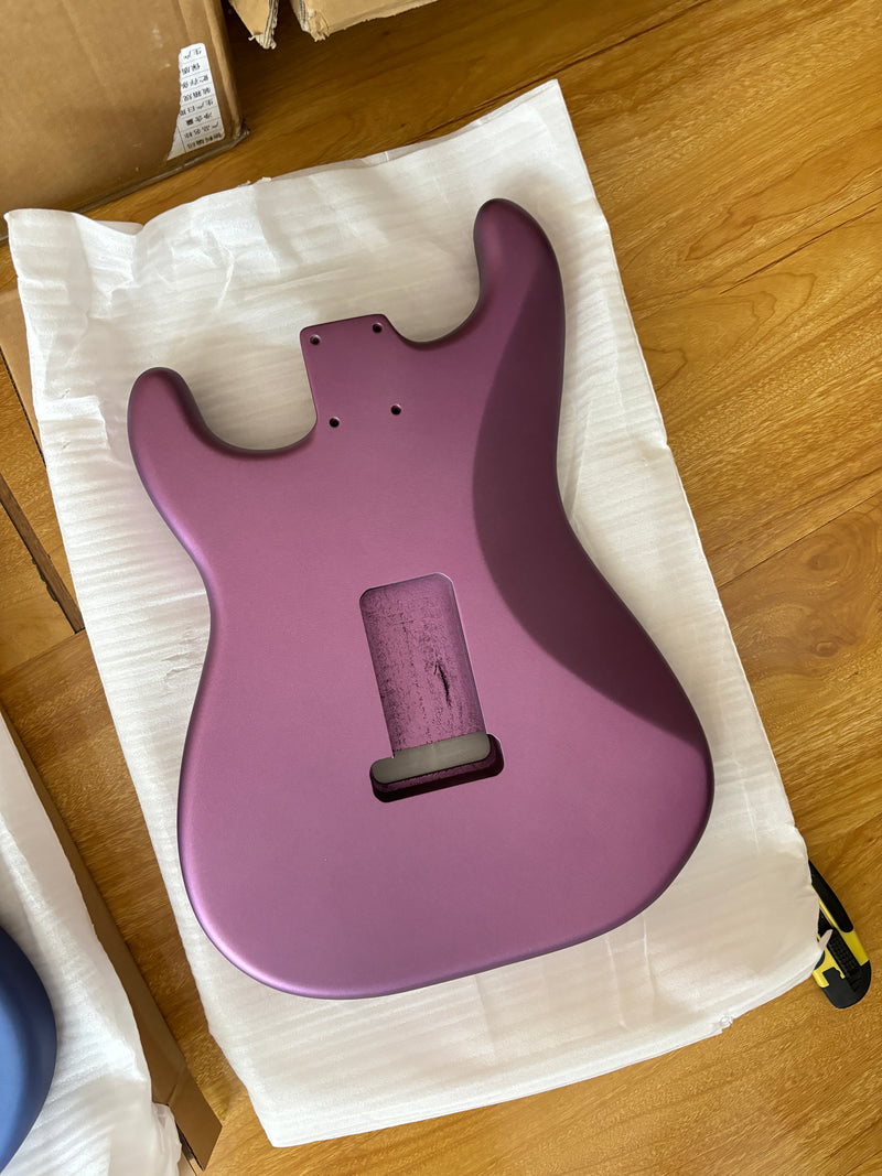 Lightweight Paulownia ST-Style Guitar Body with Satin Burgundy Mist Finish (STB-107)