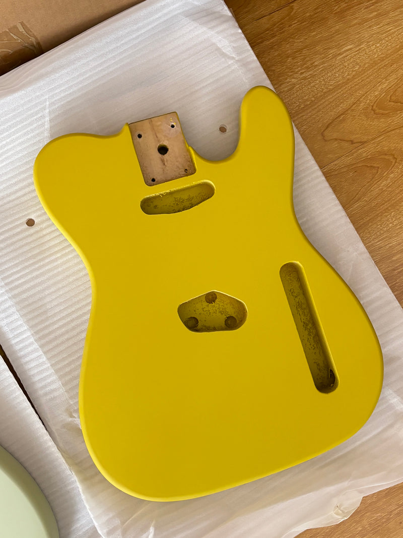 Lightweight Paulownia TL-Style Guitar Body with Matte Canary Yellow Finish (TLB-107)
