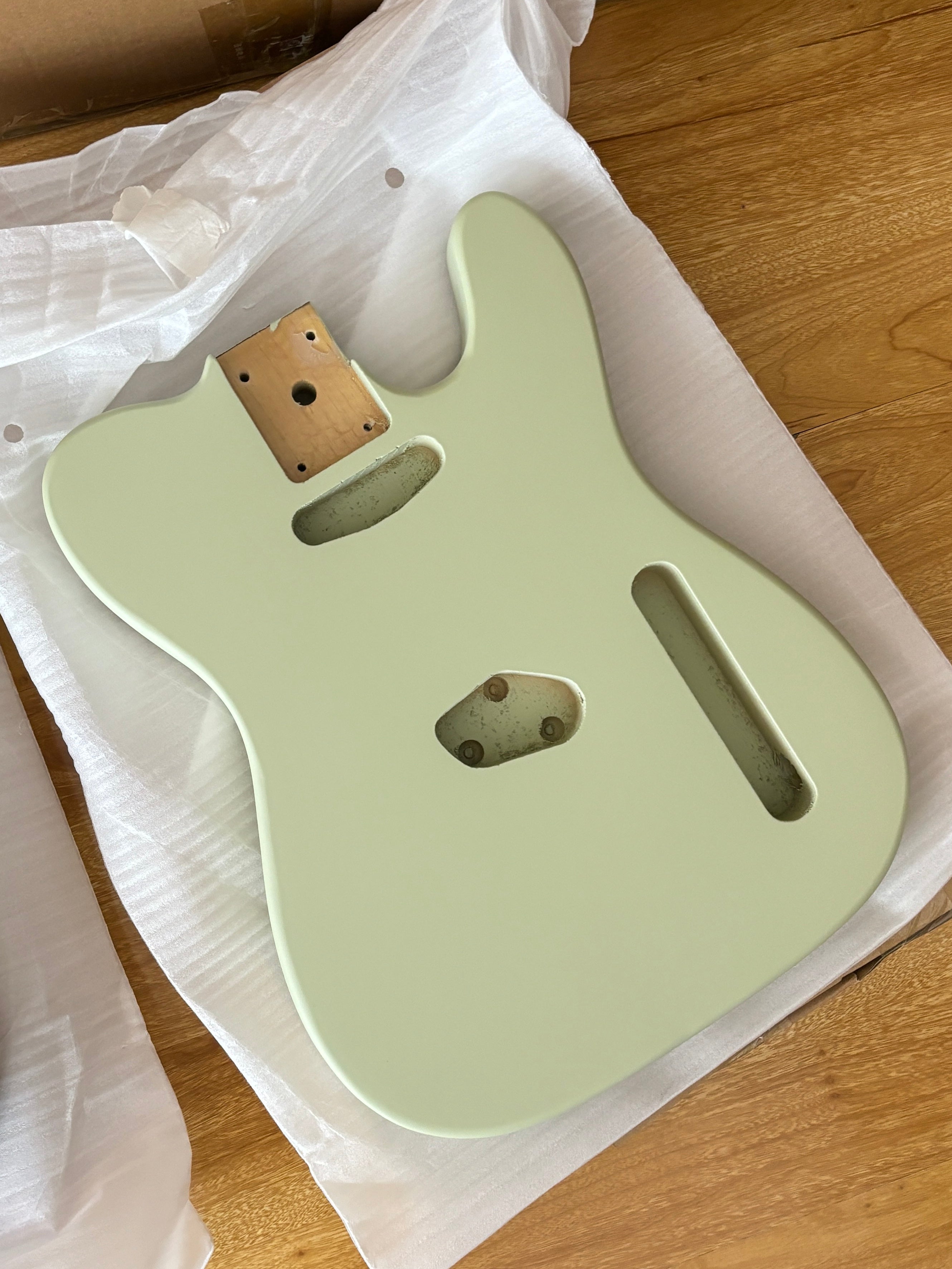 Lightweight Paulownia TL-Style Guitar Body with Matte Mint Green