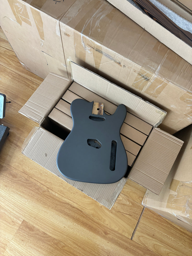 Lightweight Paulownia TL-Style Guitar Kit Body with Matte Charcoal Gray Finish (TLB-101)