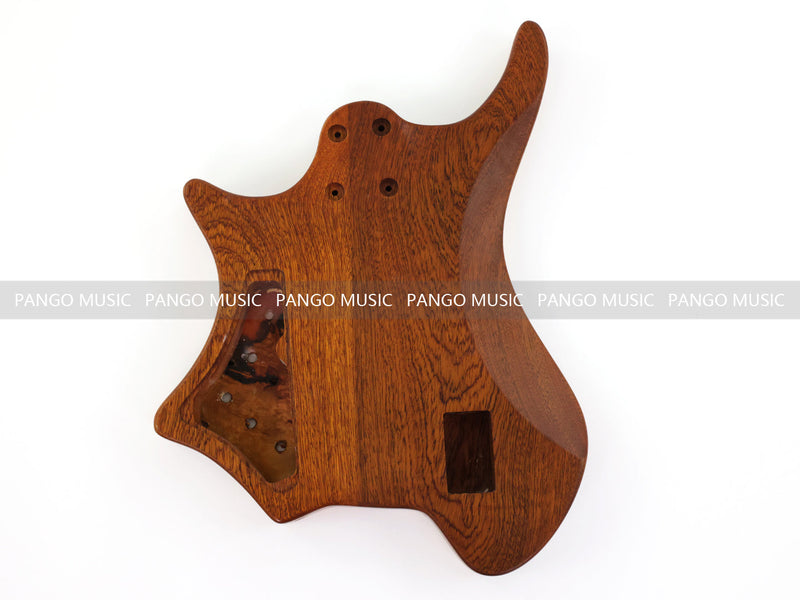 One-of-a-Kind Burl Wood Veneer Epoxy Resin 4 String Headless Electric Bass Guitar Body (H4B-005)