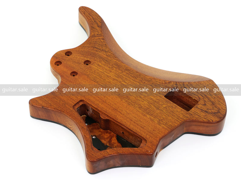 One-of-a-Kind Burl Wood Veneer Epoxy Resin 5 String Headless Electric Bass Guitar Body (H5B-002)