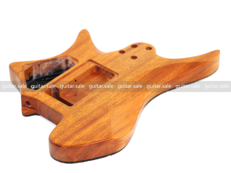 One-of-a-Kind Burl Wood Veneer Epoxy Resin Headless Electric Guitar Body (HBE-001)