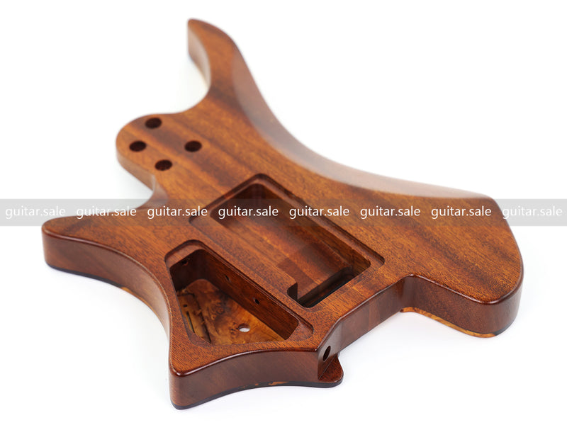 One-of-a-Kind Burl Wood Veneer Epoxy Resin Headless Electric Guitar Body (HBE-003)