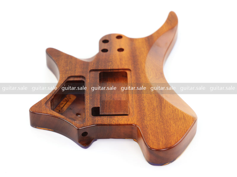 One-of-a-Kind Burl Wood Veneer Epoxy Resin Headless Electric Guitar Body (HBE-004)