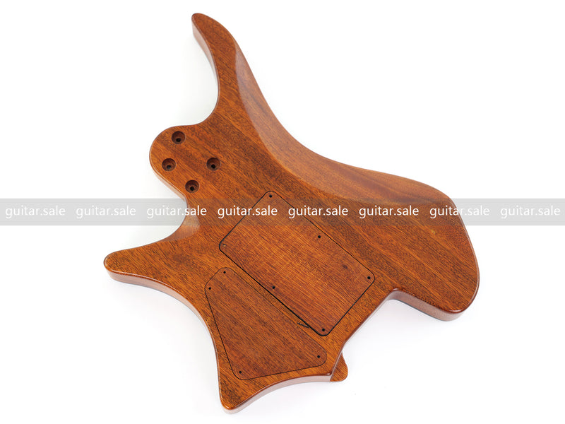 One-of-a-Kind Burl Wood Veneer Epoxy Resin Headless Electric Guitar Body (HBE-006)