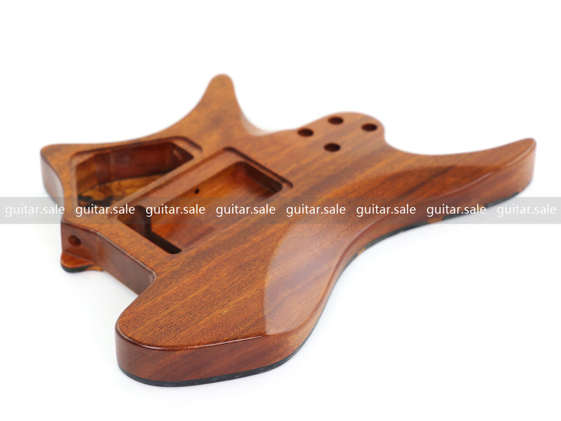 One-of-a-Kind Burl Wood Veneer Epoxy Resin Headless Electric Guitar Body (HBE-006)
