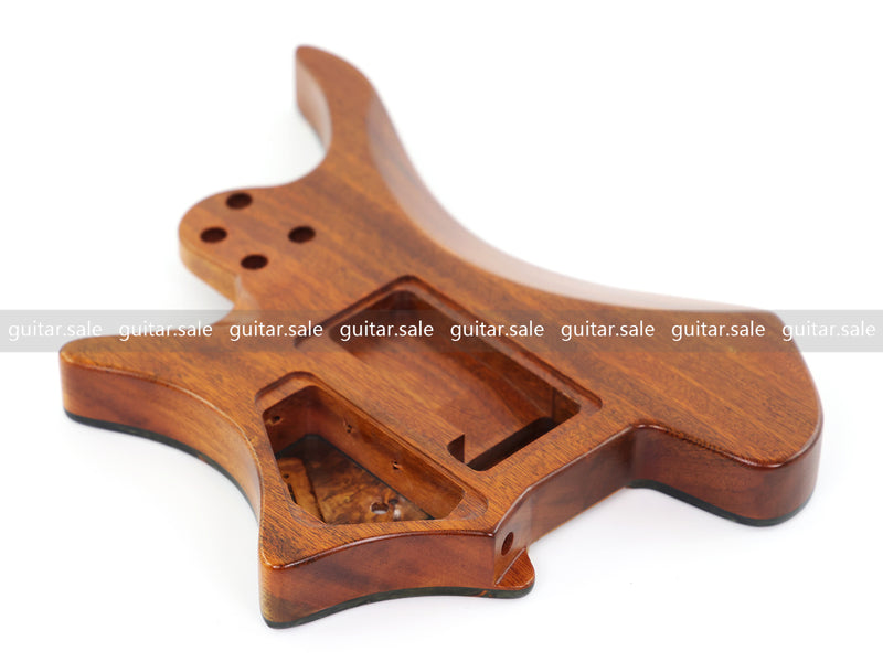 One-of-a-Kind Burl Wood Veneer Epoxy Resin Headless Electric Guitar Body (HBE-006)