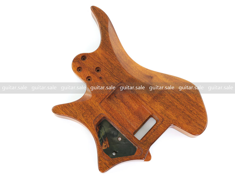 One-of-a-Kind Burl Wood Veneer Epoxy Resin Headless Electric Guitar Body (HBE-018)