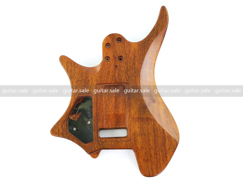One-of-a-Kind Burl Wood Veneer Epoxy Resin Headless Electric Guitar Body (HBE-018)