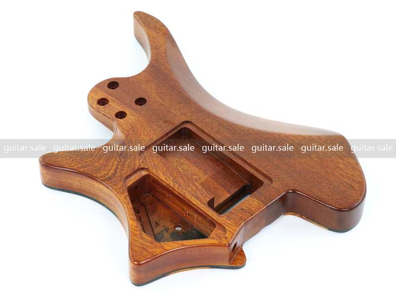 One-of-a-Kind Burl Wood Veneer Epoxy Resin Headless Electric Guitar Body (HBE-019)
