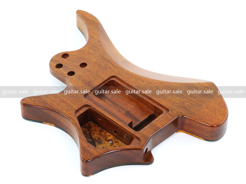 One-of-a-Kind Burl Wood Veneer Epoxy Resin Headless Electric Guitar Body (HBE-021)