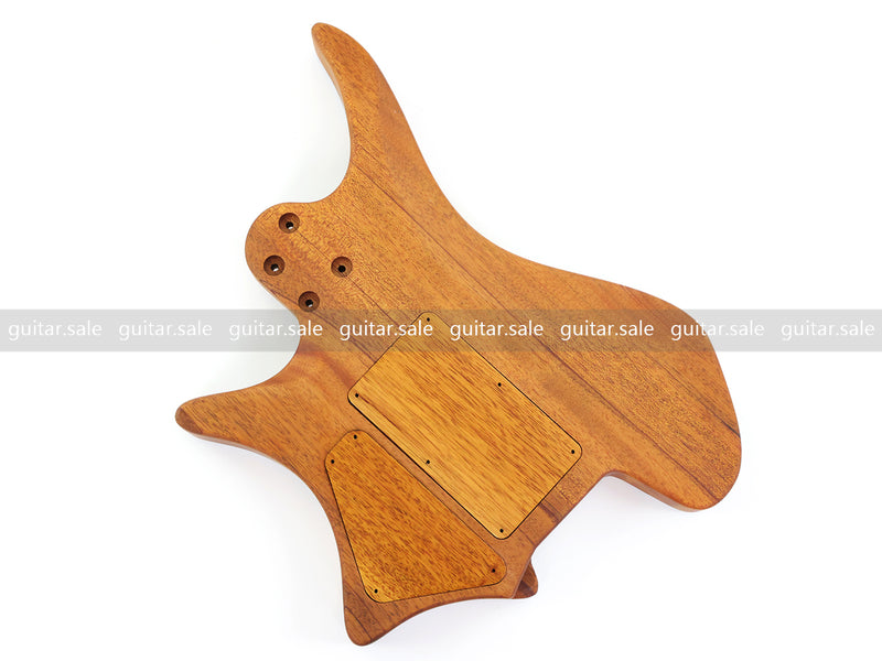 One-of-a-Kind Burl Wood Veneer Epoxy Resin Headless Electric Guitar Body (HBE-024)