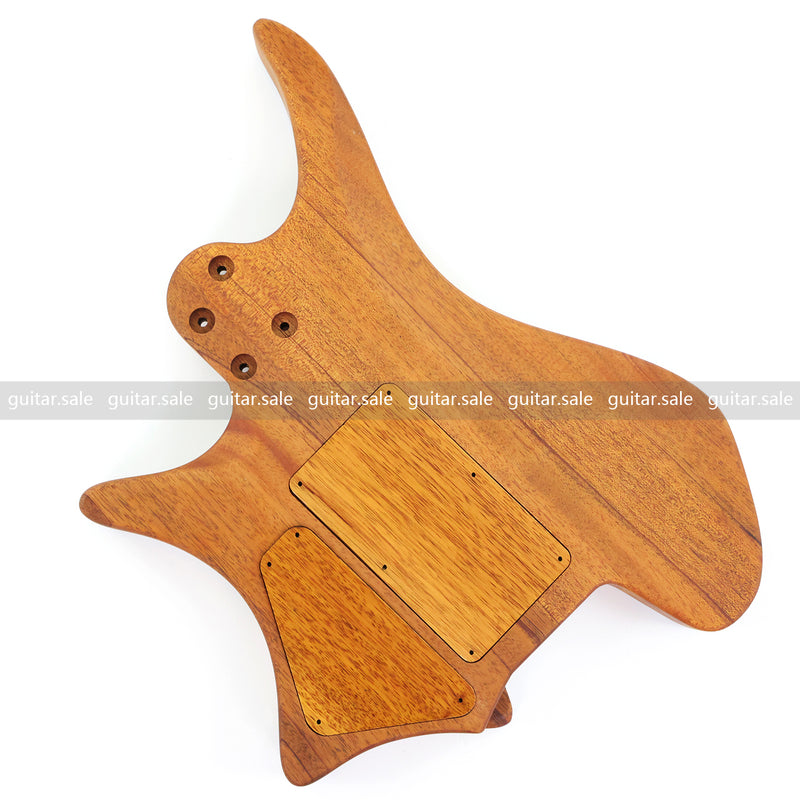 One-of-a-Kind Burl Wood Veneer Epoxy Resin Headless Electric Guitar Body (HBE-024)