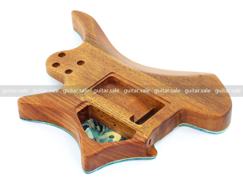 One-of-a-Kind Burl Wood Veneer Epoxy Resin Headless Electric Guitar Body (HBE-026)