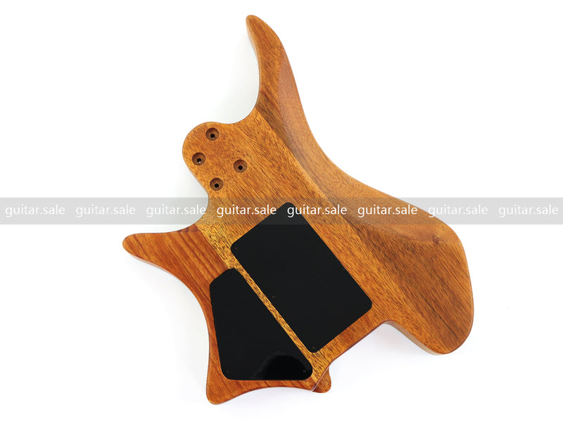 One-of-a-Kind Burl Wood Veneer Epoxy Resin Headless Electric Guitar Body (HBE-026)