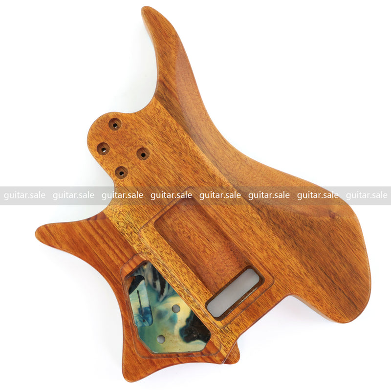 One-of-a-Kind Burl Wood Veneer Epoxy Resin Headless Electric Guitar Body (HBE-026)