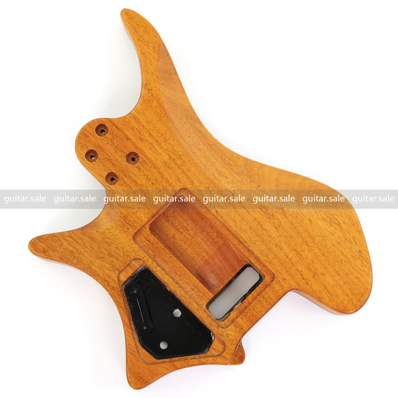 One-of-a-Kind Burl Wood Veneer Epoxy Resin Headless Electric Guitar Body (HBE-030)