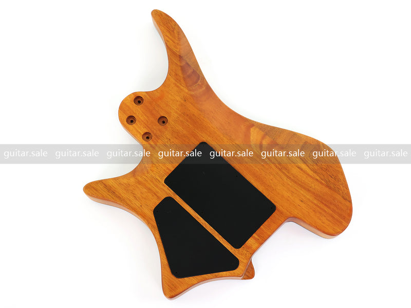 One-of-a-Kind Burl Wood Veneer Epoxy Resin Headless Electric Guitar Body (HBE-031)