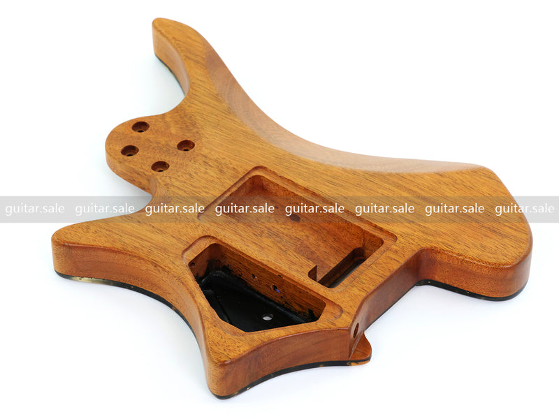 One-of-a-Kind Burl Wood Veneer Epoxy Resin Headless Electric Guitar Body (HBE-032)