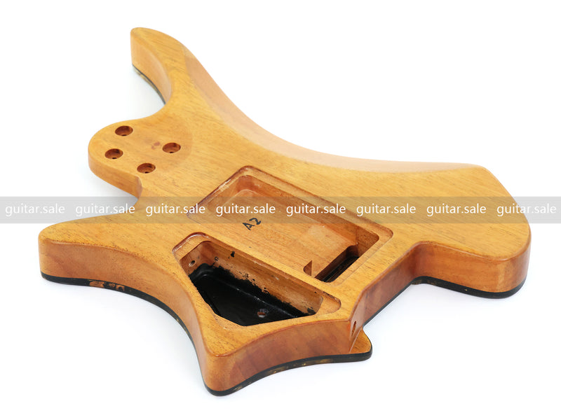 One-of-a-Kind Burl Wood Veneer Epoxy Resin Headless Electric Guitar Body (HBE-034)