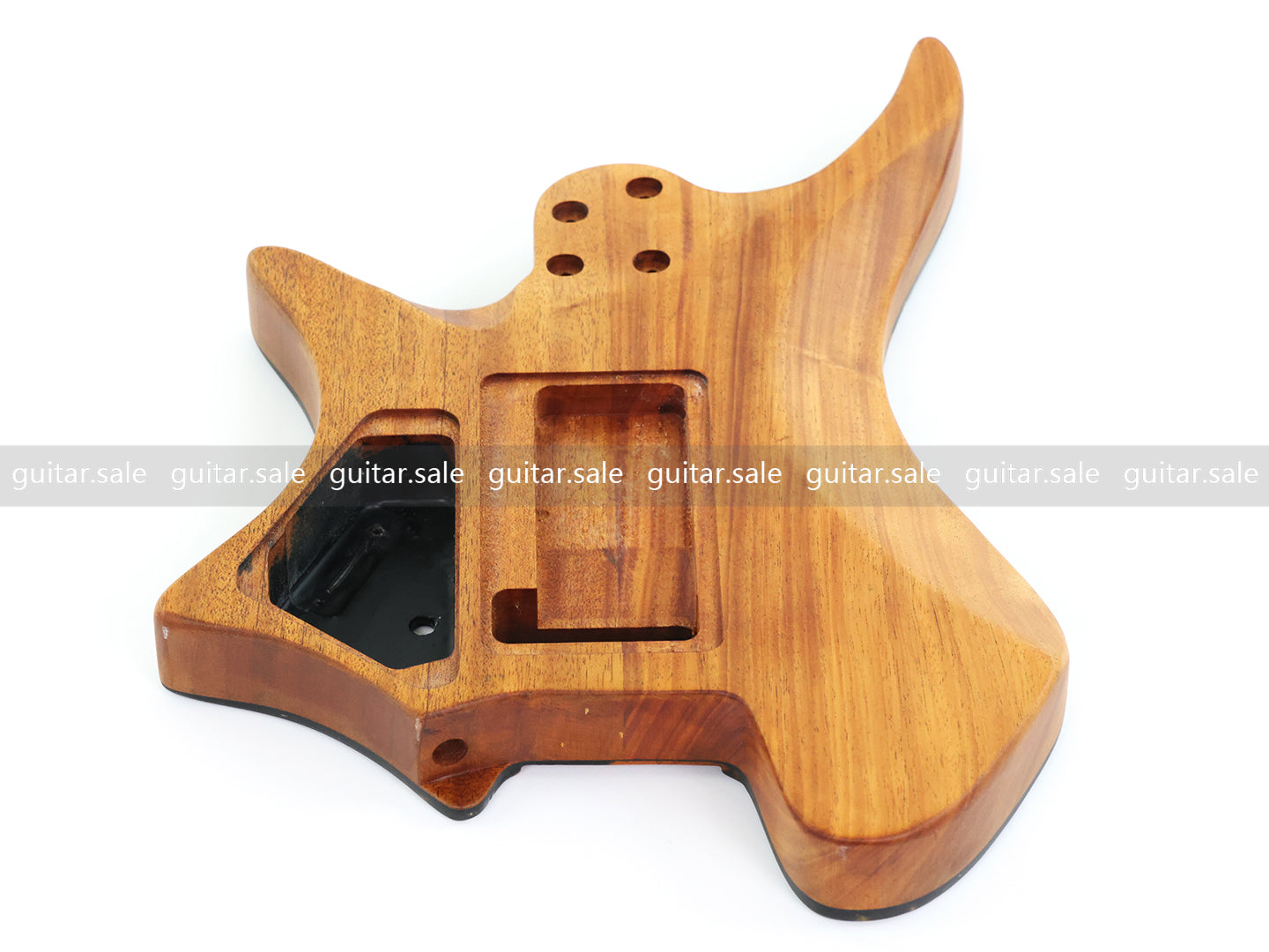 One-of-a-Kind Burl Wood Veneer Epoxy Resin Headless Electric