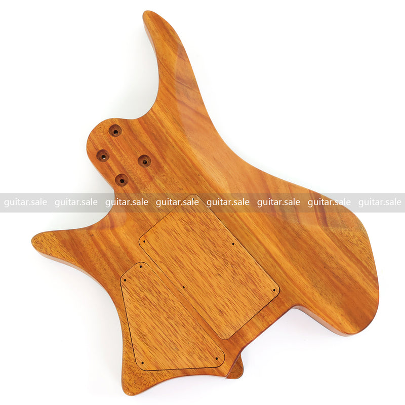 One-of-a-Kind Burl Wood Veneer Epoxy Resin Headless Electric Guitar Body (HBE-037)