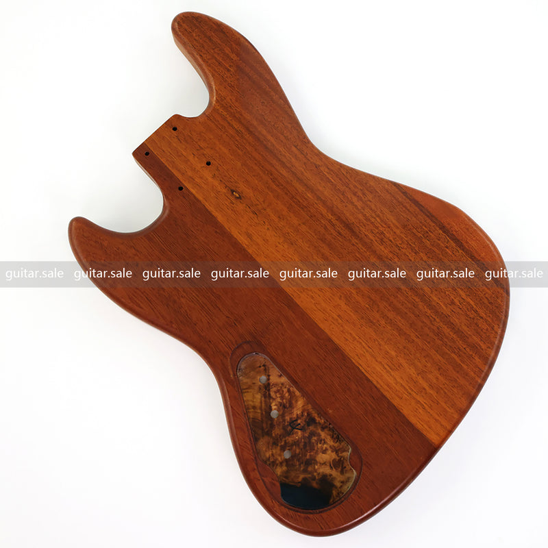 One-of-a-Kind Burl Wood Veneer Epoxy Resin Jazz Bass Style Electric Bass Guitar Body (JBE-001)