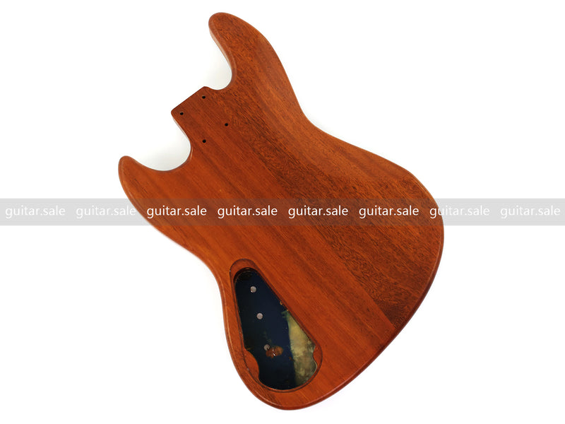 One-of-a-Kind Burl Wood Veneer Epoxy Resin Jazz Bass Style Electric Bass Guitar Body (JBE-002)