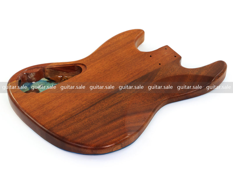 One-of-a-Kind Burl Wood Veneer Epoxy Resin Jazz Bass Style Electric Bass Guitar Body (JBE-003)