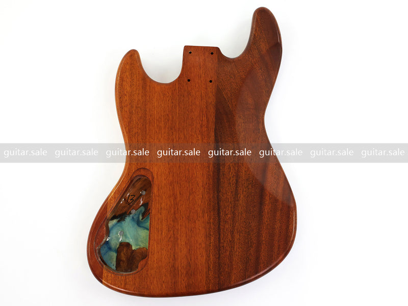 One-of-a-Kind Burl Wood Veneer Epoxy Resin Jazz Bass Style Electric Bass Guitar Body (JBE-003)
