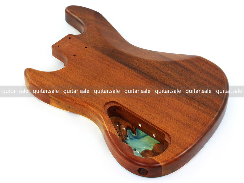 One-of-a-Kind Burl Wood Veneer Epoxy Resin Jazz Bass Style Electric Bass Guitar Body (JBE-003)