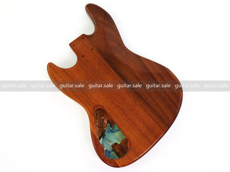 One-of-a-Kind Burl Wood Veneer Epoxy Resin Jazz Bass Style Electric Bass Guitar Body (JBE-003)