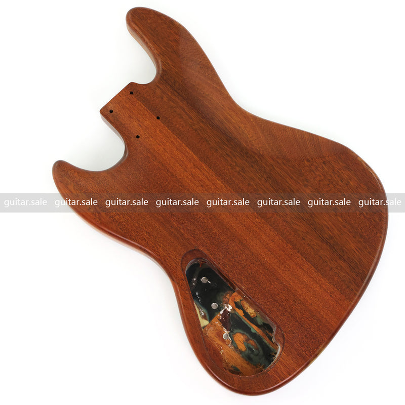 One-of-a-Kind Burl Wood Veneer Epoxy Resin Jazz Bass Style Electric Bass Guitar Body (JBE-004)